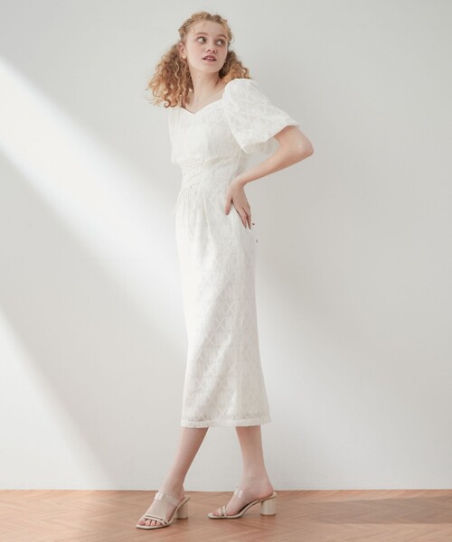 「DEICY」 半袖ワンピース 1 ベージュ レディース_画像8