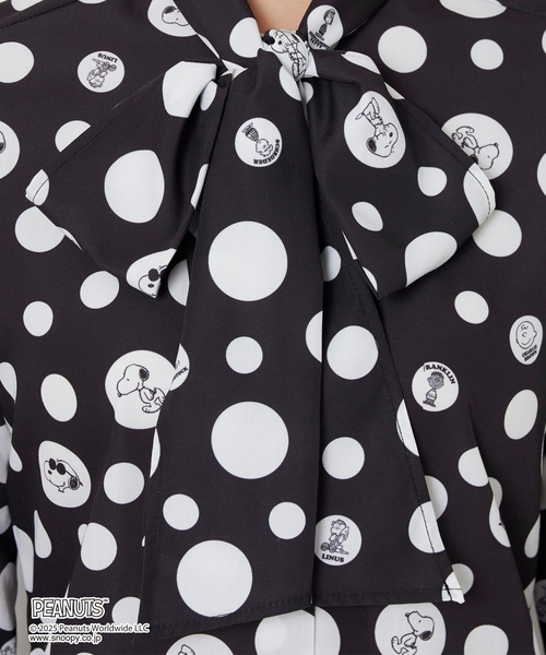 ナラカミーチェ（NARACAMICIE）/【PEANUTS】ドット柄ボウタイ長袖ブラウス NARACAMICIE（ナラカミーチェ） ブラウス シャツ 「PEANUTS」ドット柄