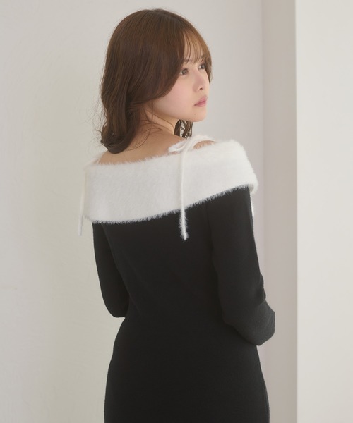 Ambre Neige（アンブルネージュ） ワンピース off shoulder ribbon