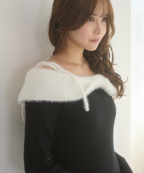 Ambre Neige（アンブルネージュ） ワンピース off shoulder ribbon