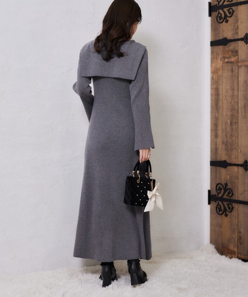 one after another NICE CLAUP ワンピース セーラーカラーニット