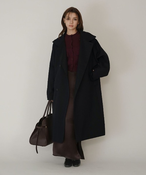 KINO THE KEI ステンカラーコート コート スタンドカラー コクーン