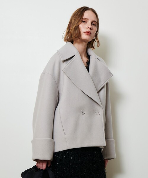 【美品】allurevilleアルアバイル　ラムメルトンピーコート　ナチュラル パイルメルトンデザインPコート|allureville OFFICIAL SITE / ONLINE