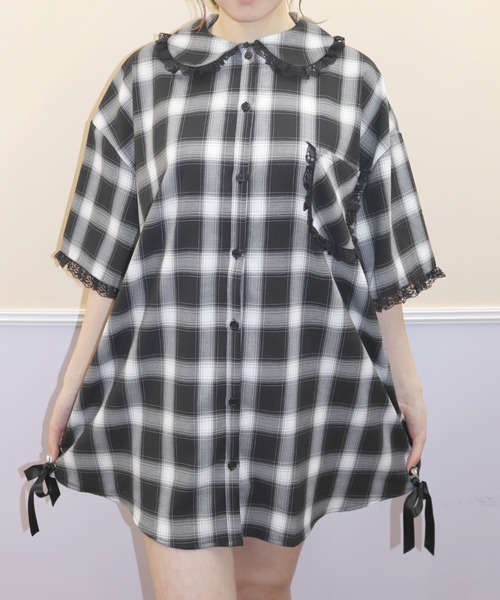 「Secret Honey」 半袖シャツ MEDIUM オフホワイト レディース_画像5