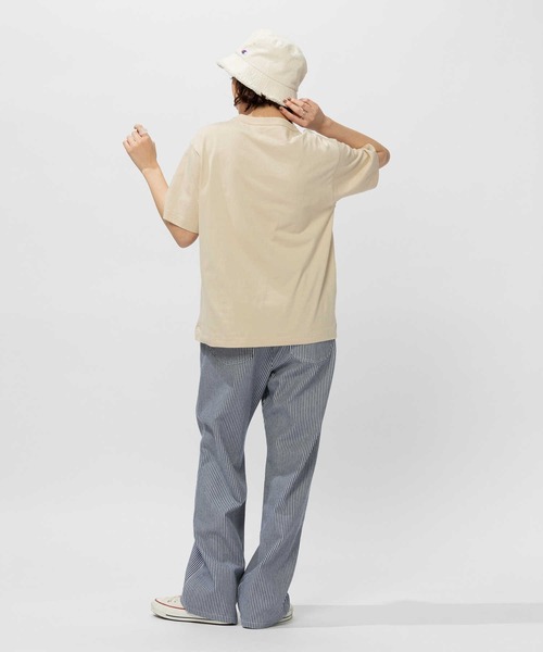 「Champion」 半袖カットソー X-LARGE ベージュ レディース_画像3