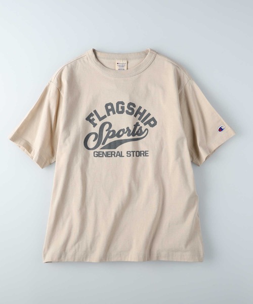 「Champion」 半袖カットソー X-LARGE ベージュ レディース_画像4