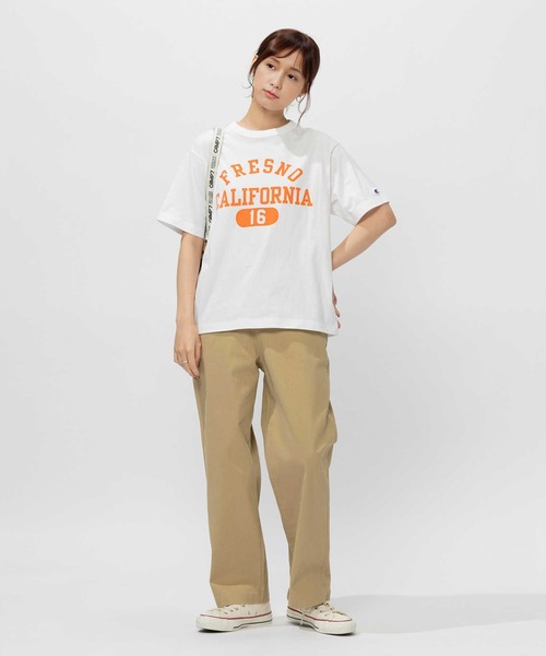「Champion」 半袖カットソー X-LARGE ベージュ レディース_画像5