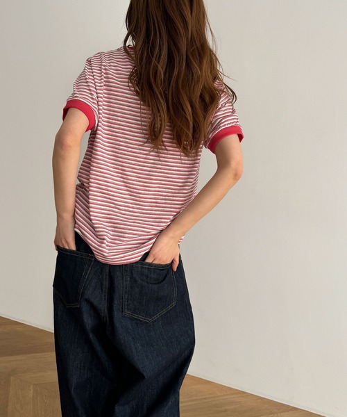 「CANAL JEAN」 「El mar」半袖Tシャツ ONE SIZE ネイビー レディース_画像3