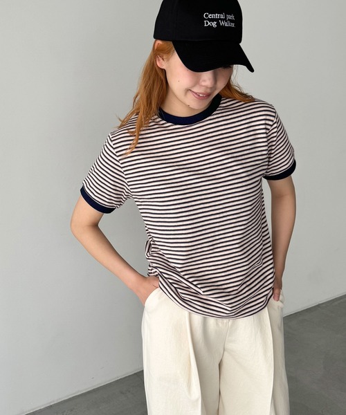 「CANAL JEAN」 「El mar」半袖Tシャツ ONE SIZE ネイビー レディース_画像5