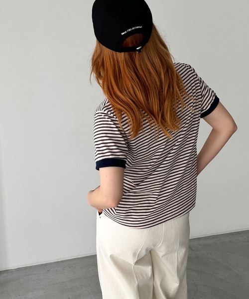 「CANAL JEAN」 「El mar」半袖Tシャツ ONE SIZE ネイビー レディース_画像6