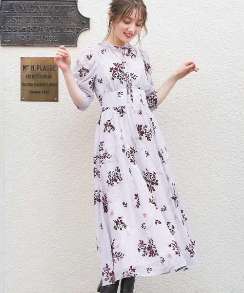 「NOELA」 半袖ワンピース M ベージュ レディース_画像2