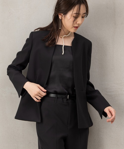 ROBEDECORA セットアップ 「洗えて動けるスーツ」ペプラムジャケット