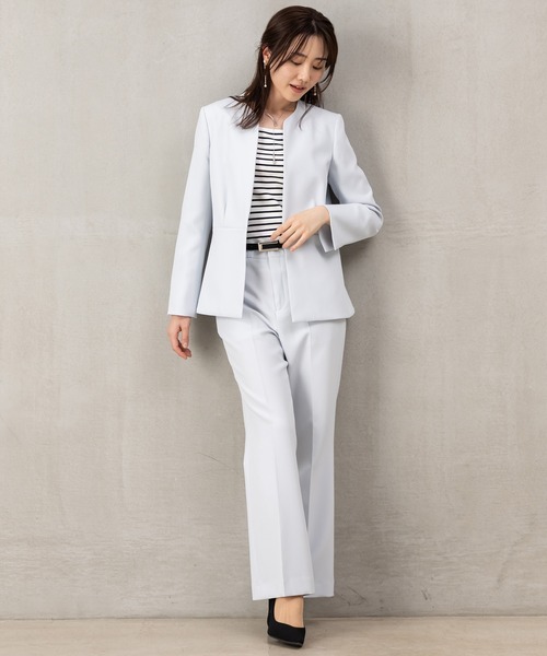 ROBEDECORA セットアップ 「洗えて動けるスーツ」ペプラムジャケット