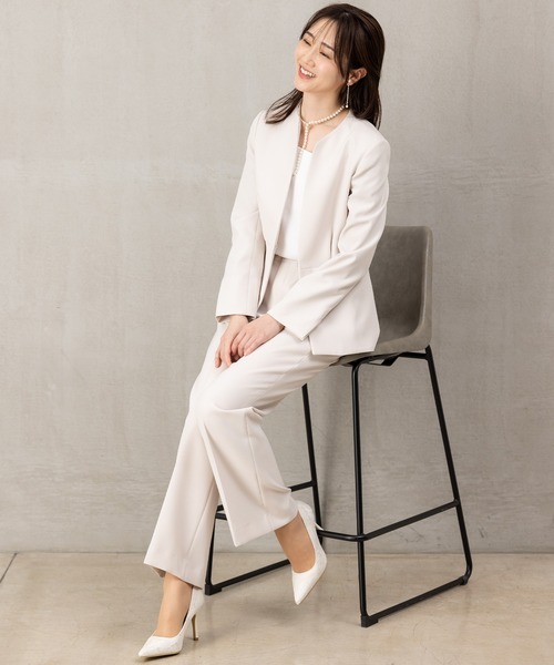 ROBEDECORA セットアップ 「洗えて動けるスーツ」ペプラムジャケット