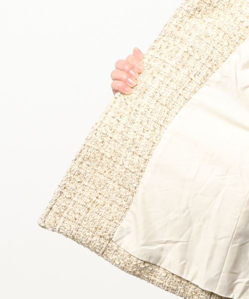 「SAISON DE PAPILLON」 ノーカラージャケット M ベージュ レディース_画像2