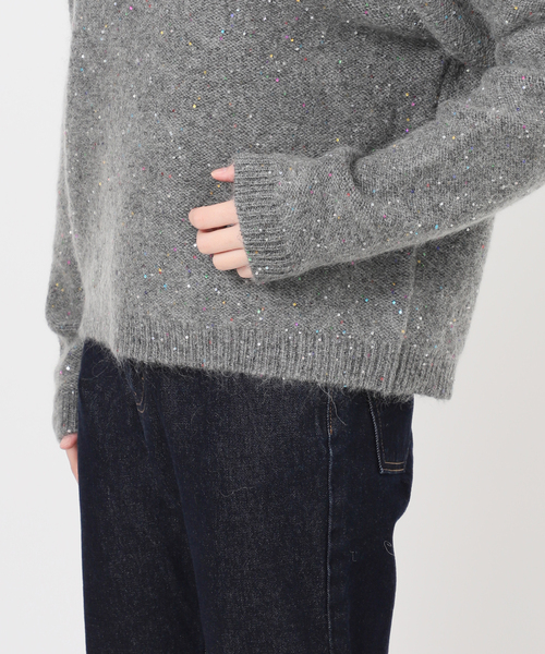 slobe iena スパンコールニット　シロ スパンコールニット（ニット/セーター）｜SLOBE IENA（スローブイエナ