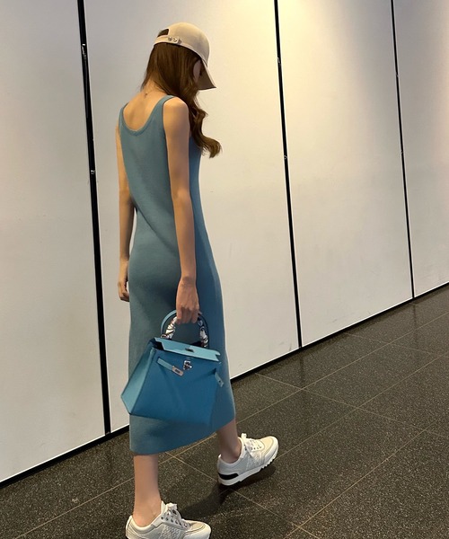 「KOBE LETTUCE」 ニットワンピース M チャコール レディース_画像8