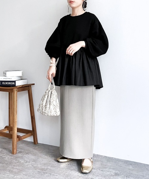 「reca」 長袖カットソー FREE ブラック レディース_画像2