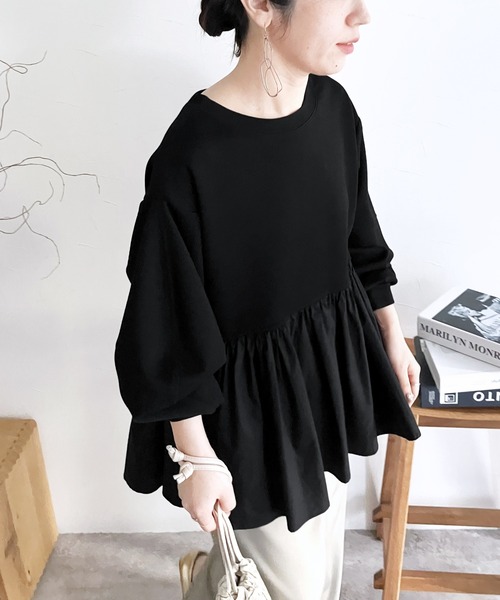 「reca」 長袖カットソー FREE ブラック レディース_画像4