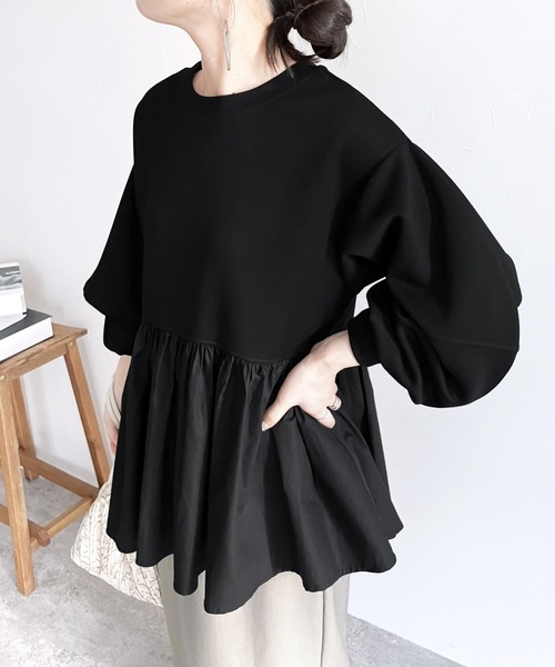 「reca」 長袖カットソー FREE ブラック レディース_画像5