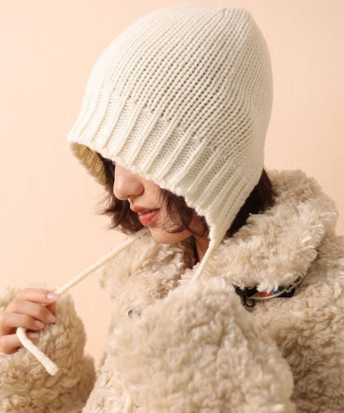 DAY CLOSET ニット帽 ニットキャップ 「顎紐付き/バックスリット入り