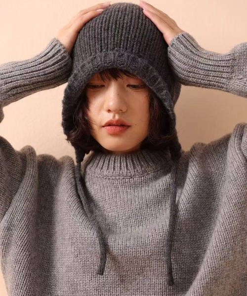 DAY CLOSET ニット帽 ニットキャップ 「顎紐付き/バックスリット入り