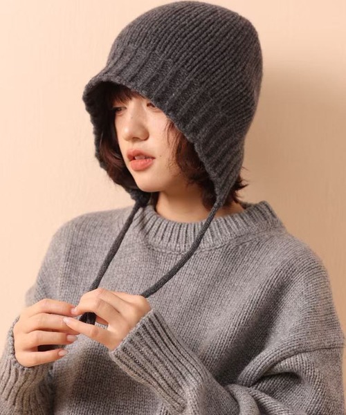 DAY CLOSET ニット帽 ニットキャップ 「顎紐付き/バックスリット入り