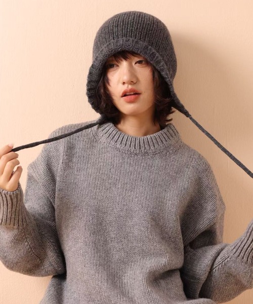 DAY CLOSET ニット帽 ニットキャップ 「顎紐付き/バックスリット入り
