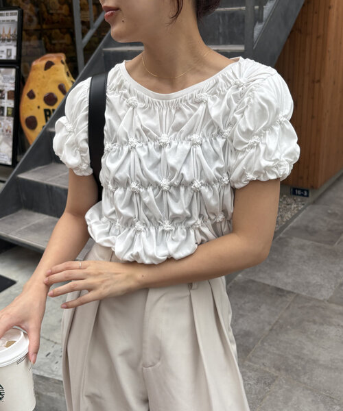 「CAPRICIEUX LE'MAGE」 半袖Tシャツ FREE ホワイト レディース_画像9