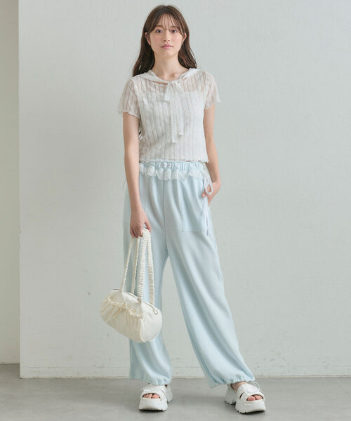 「OLIVE des OLIVE」 イージーパンツ FREE ネイビー レディース_画像3