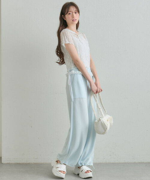 「OLIVE des OLIVE」 イージーパンツ FREE ネイビー レディース_画像4