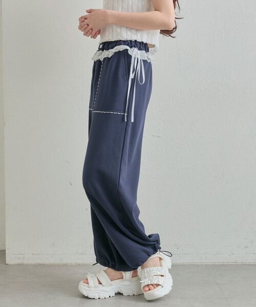 「OLIVE des OLIVE」 イージーパンツ FREE ネイビー レディース_画像6