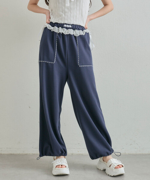 「OLIVE des OLIVE」 イージーパンツ FREE ネイビー レディース_画像7