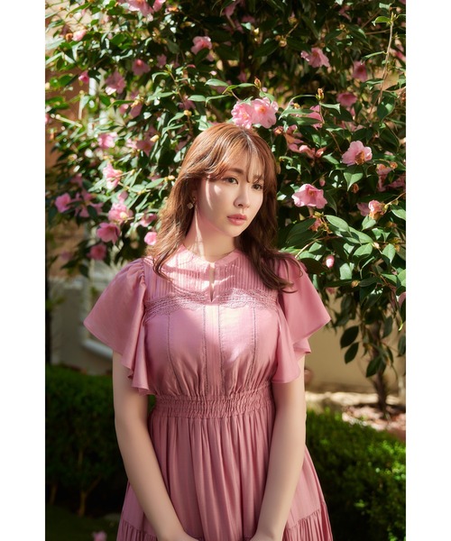 「Her lip to」 半袖ワンピース M ベージュ レディースの画像