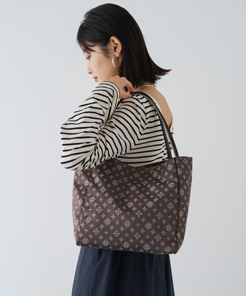 ラシット ２WAY トートバッグ ハンドバッグ ショルダーバッグ グレー 総柄 russet レディース 【中古】 russet（ラシット） トートバッグ FREE グレー レディース : ZOZOTOWN