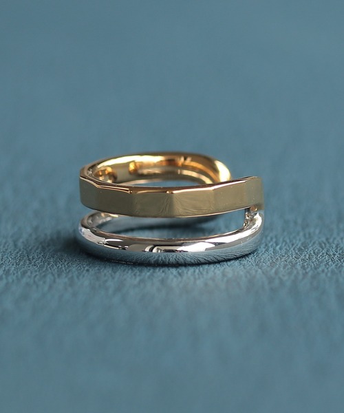 「NOIR DE POUPEE」 リング #15 シルバー×ゴールド レディース_画像2