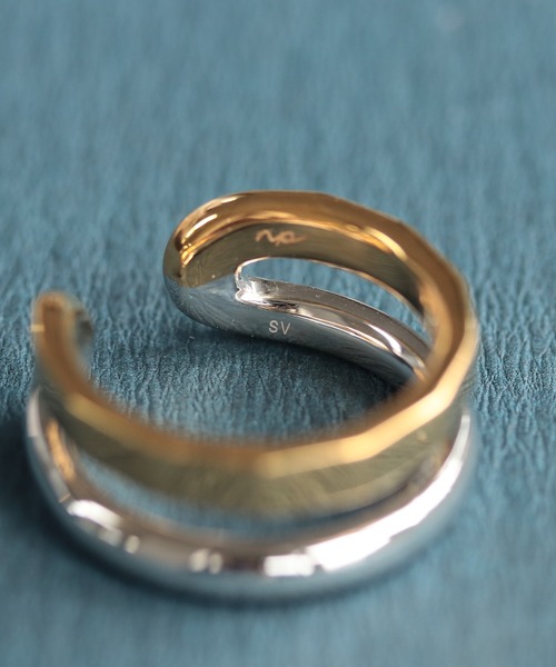 「NOIR DE POUPEE」 リング #15 シルバー×ゴールド レディース_画像6