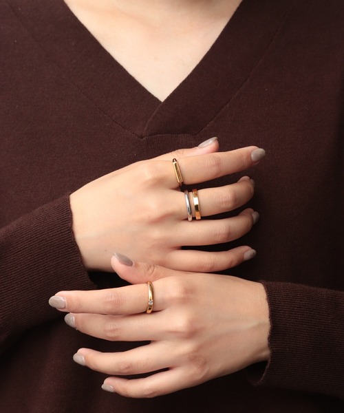 「NOIR DE POUPEE」 リング #15 シルバー×ゴールド レディース_画像8