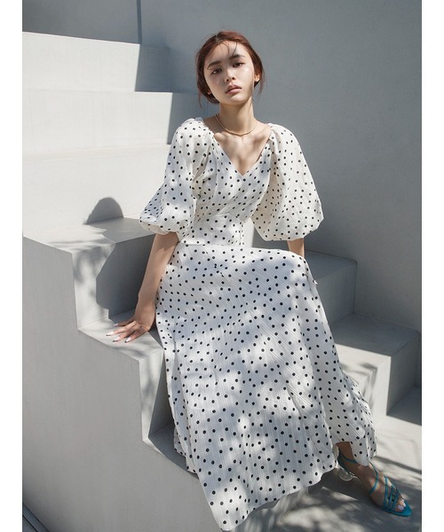 「LILY BROWN」 半袖ワンピース 0 ホワイト レディース_画像3