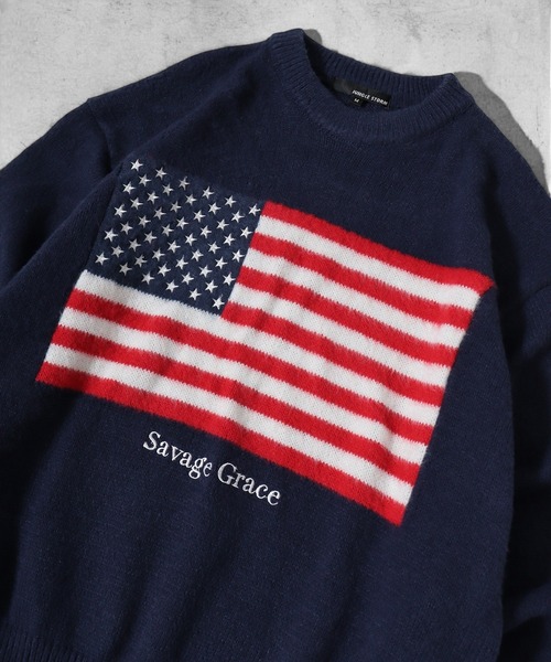 「JUNGLE STORM」 長袖ニット M オフホワイト メンズ_画像4