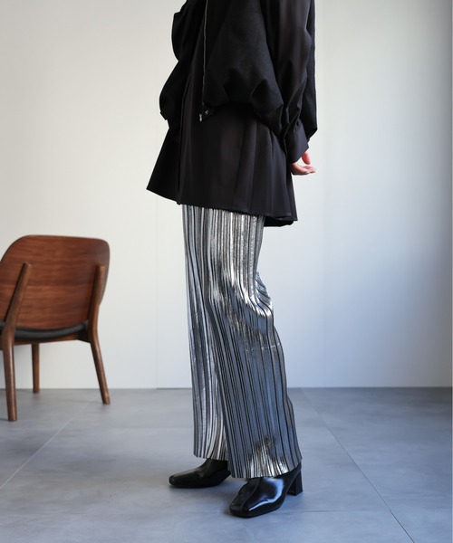 「ap retro」 イージーパンツ FREE シルバー レディース_画像4