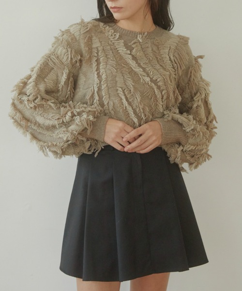 「ACYM」 長袖ニット FREE ベージュ レディース_画像2