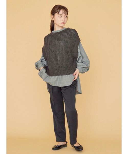 「AMERICAN HOLIC」 ニットベスト M アイボリー レディース_画像8