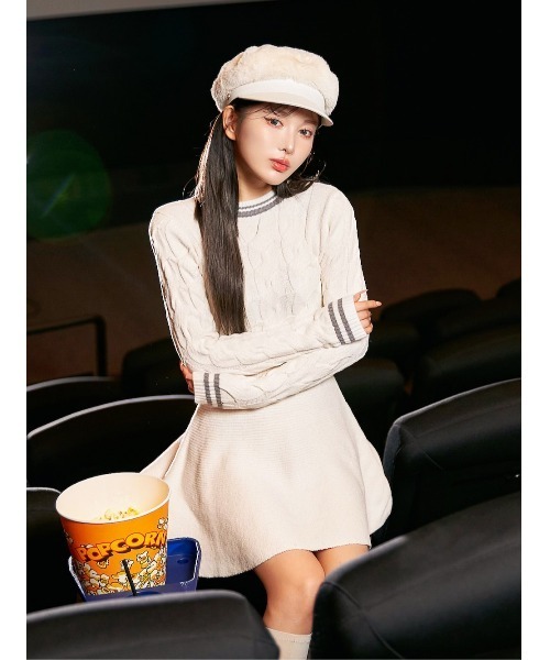 「Darich」 ニットワンピース FREE グレー レディース_画像8