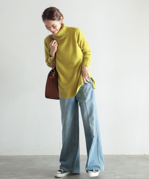 「NOMBRE IMPAIR」 タートルネックニット FREE グリーン レディース_画像6