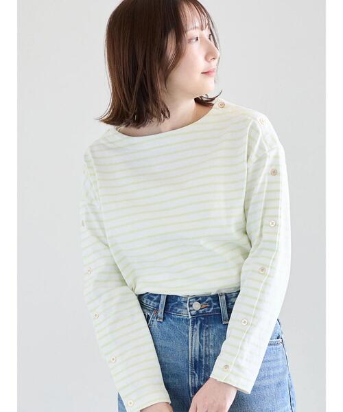 Te chichi（テチチ） tシャツ ショルダー釦ボーダーカットソー「2026 