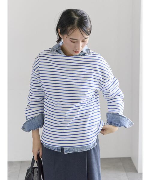 Te chichi（テチチ） tシャツ ショルダー釦ボーダーカットソー「2026