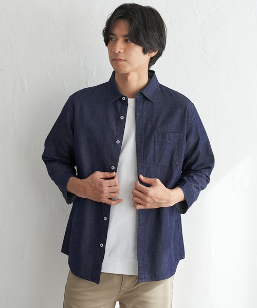 ikka（イッカ） シャツ 「雑誌MonoMax5月号掲載」フレンチリネンMIX袖