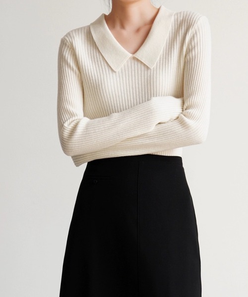 「deux amour」 長袖ニット FREE ブラック レディース_画像6