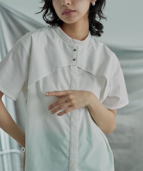「miette」 半袖ブラウス FREE ライトブルー レディース_画像4